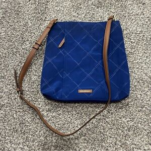 Vera Bradley Navy Blue Nylon Crossbody Bag Multi Pocket Lightweight Travel